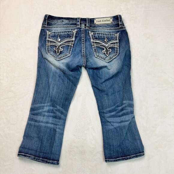 Rock Revival Capri Luz Embroidered Jeans Women's Size 30 - Picture 3 of 16